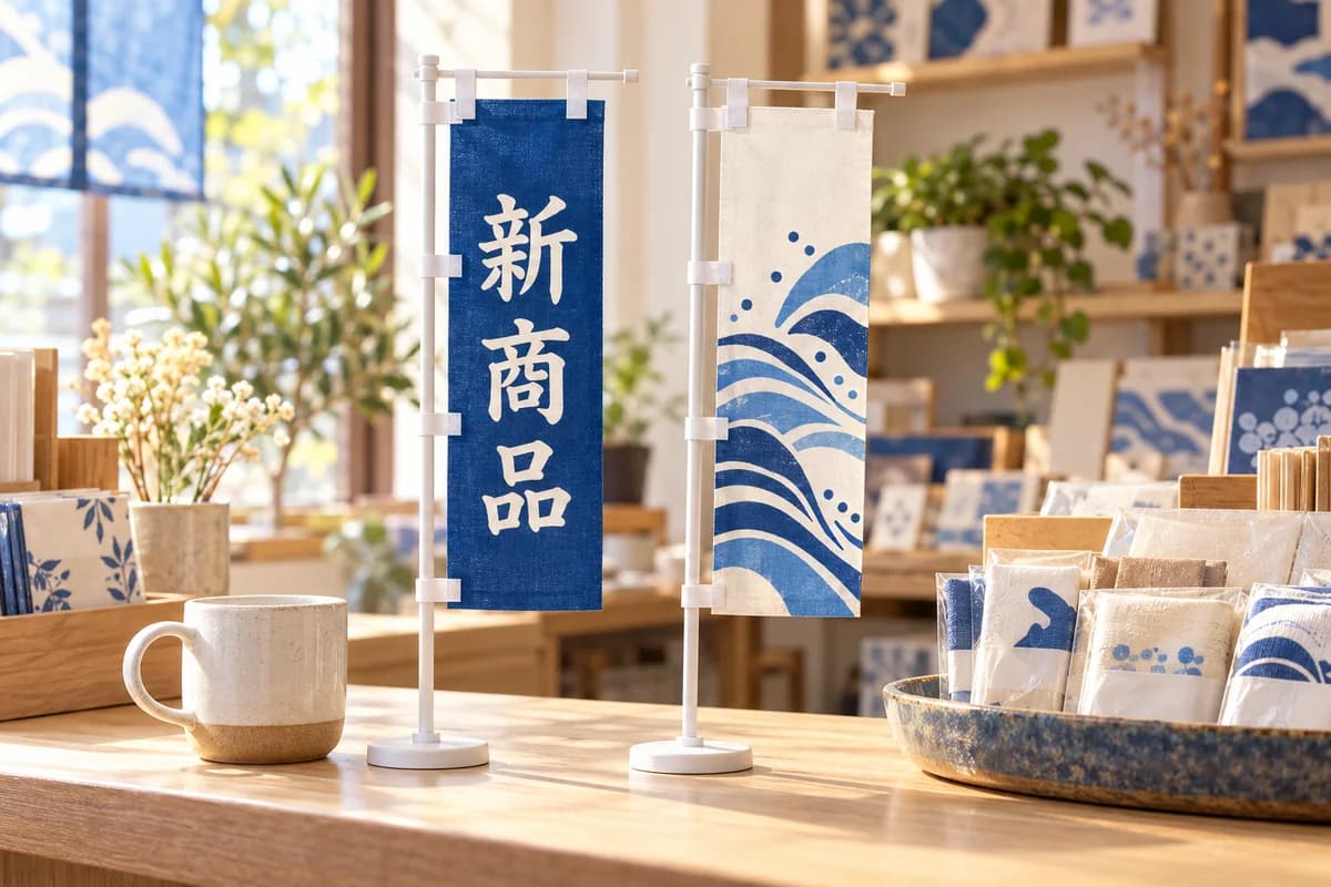 ミニのぼりの活用ガイド|卓上サイズ・部材の選び方と注文前の確認ポイント
